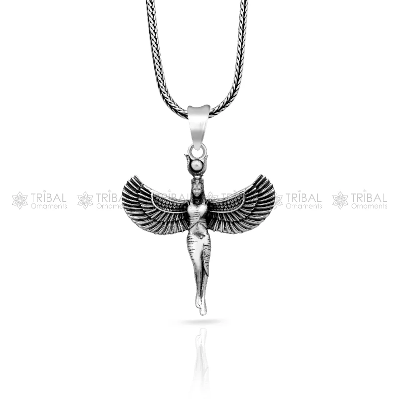 925 sterling silver Isis Egyptian Goddess Pendant, Gift nsp867