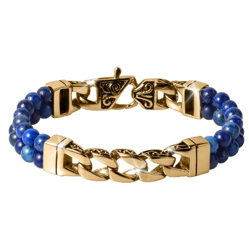 Eclipse Lapis Gold Men's Bracelet