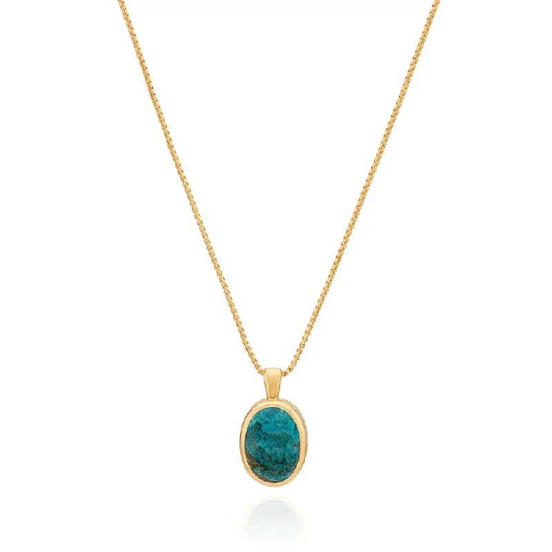 Anna Beck Small Malachite Chrysocolla Pendant Necklace