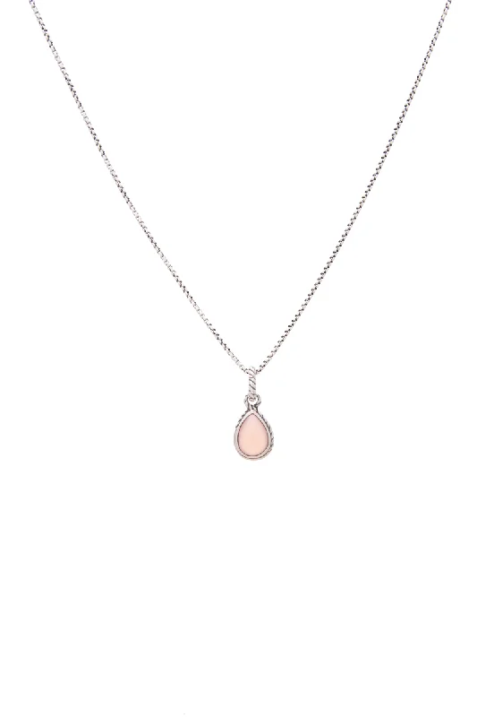 Rose Quartz Teardrop Pendant Necklace