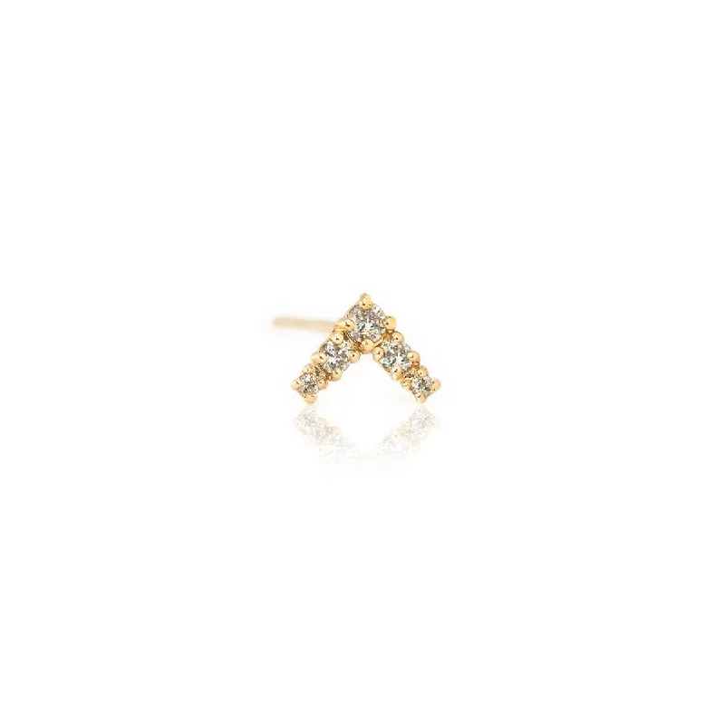 Single V Diamond Stud Earring