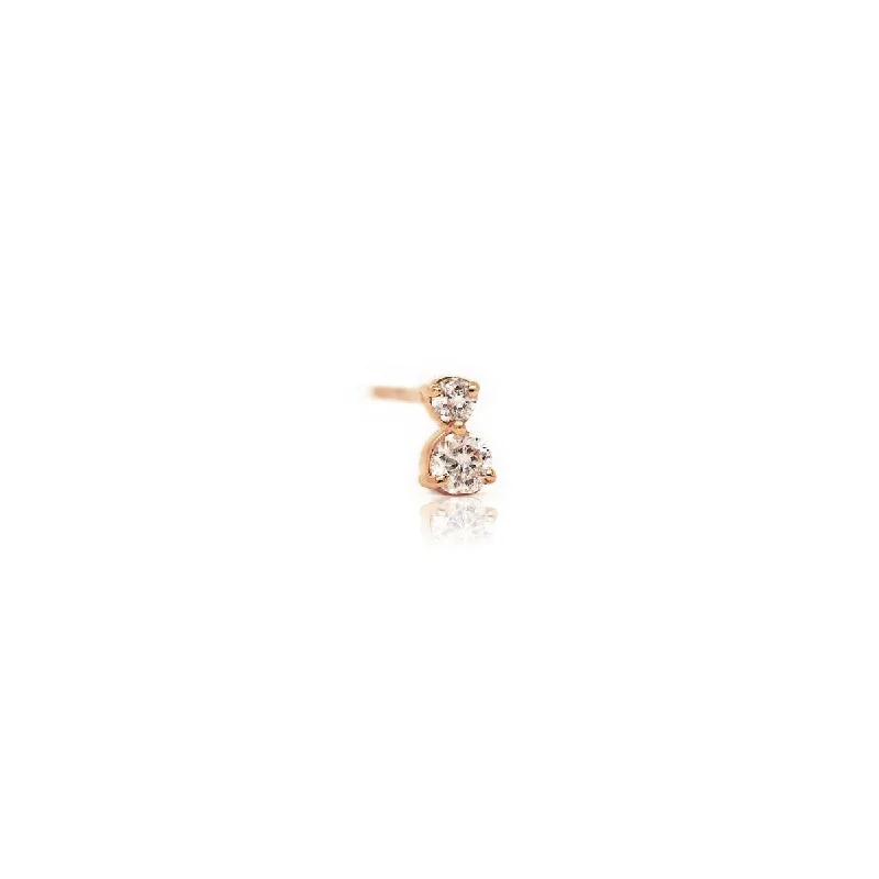 Tiny Two Diamond Single Stud