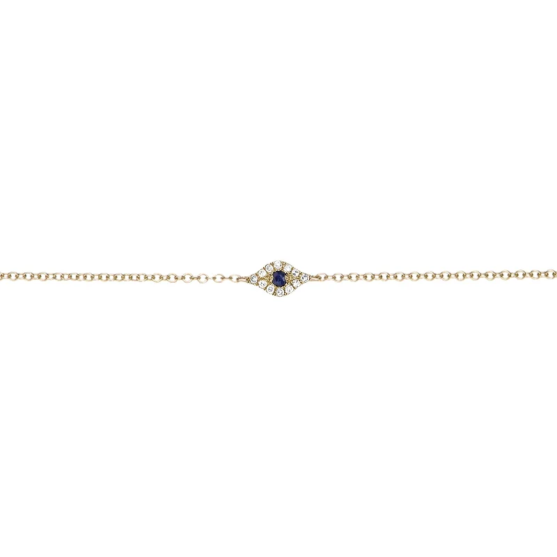 Evil Eye Sapphire Bracelet - Yellow Gold