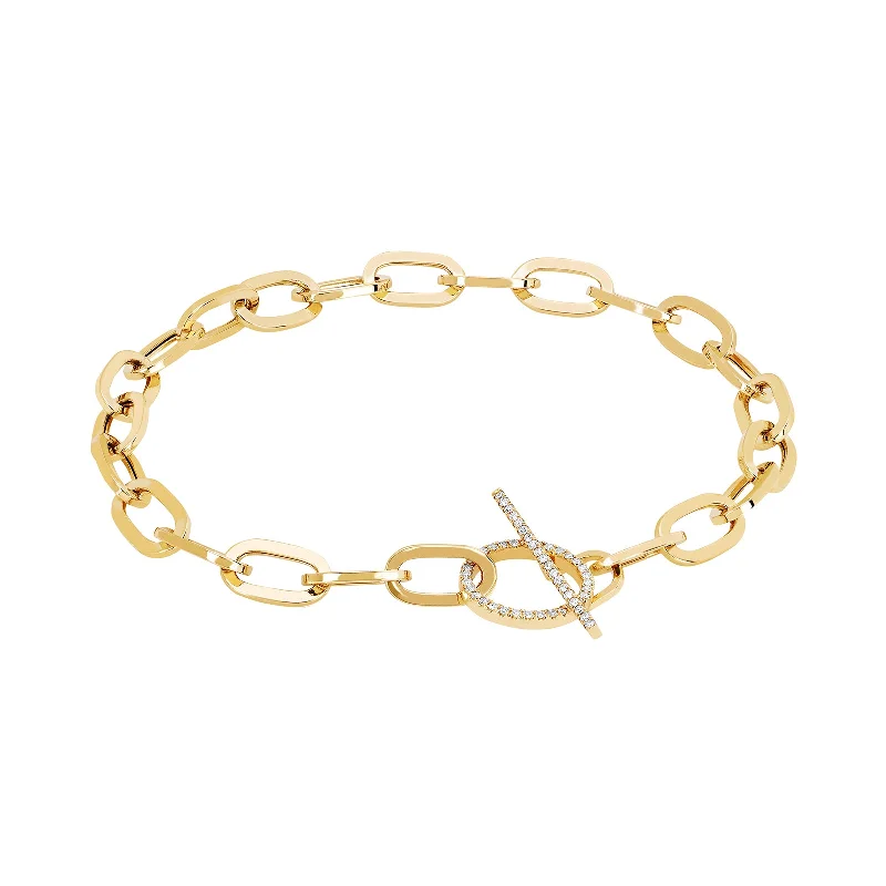 Jumbo Diamond Toggle Bracelet - Yellow Gold