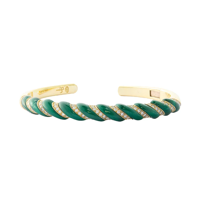 70s Bangle - Malachite and Diamond