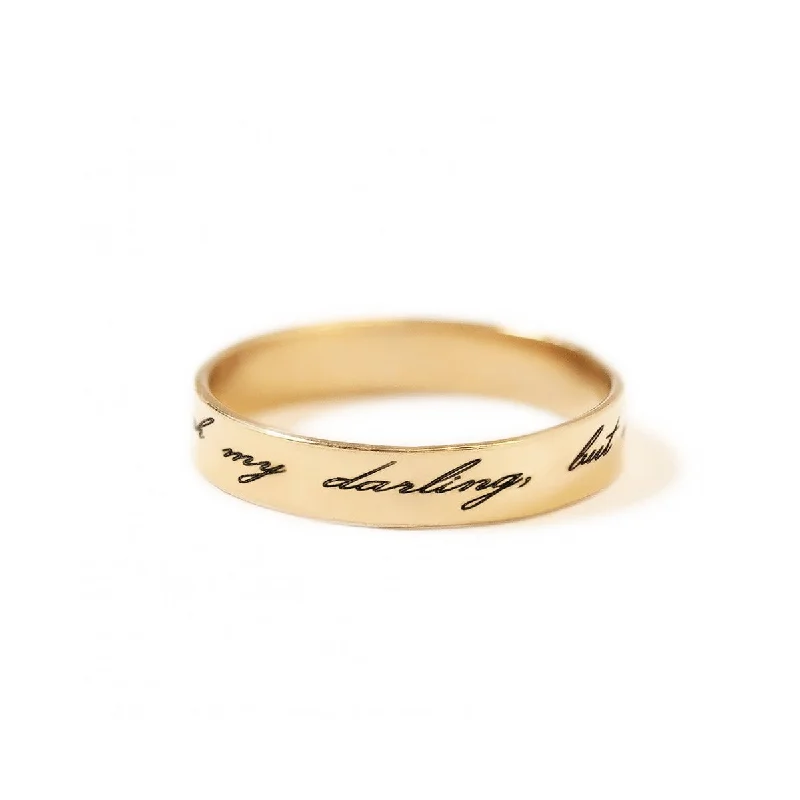 Script Engraved Message Ring